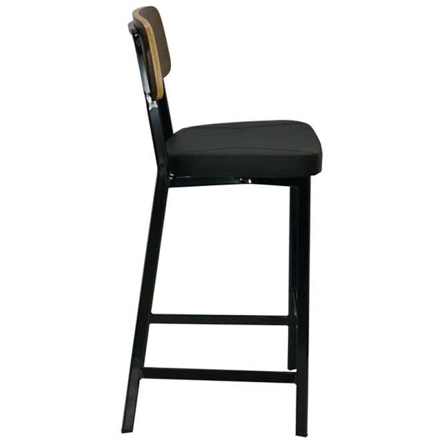 Estelle Bar Stool with Vinyl Padded Seat Dark walnut