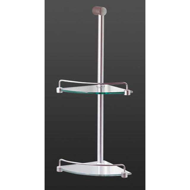 Marbletrend Flinders 2 Tier Metal Corner Glass Shower Shelf