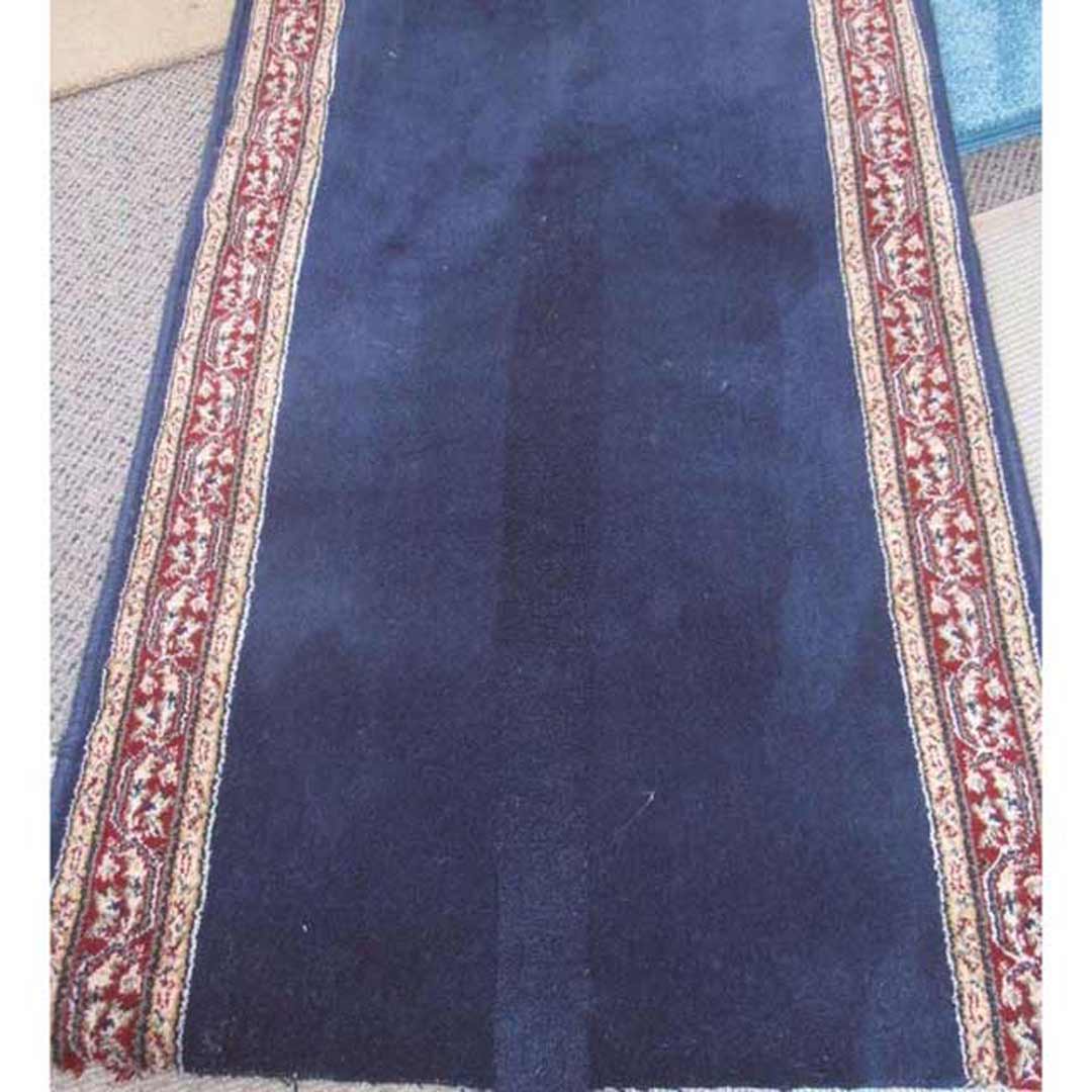 HALLWAY Runners Estate PURE WOOL Hall Runner Carpet 67cm wide BLUE