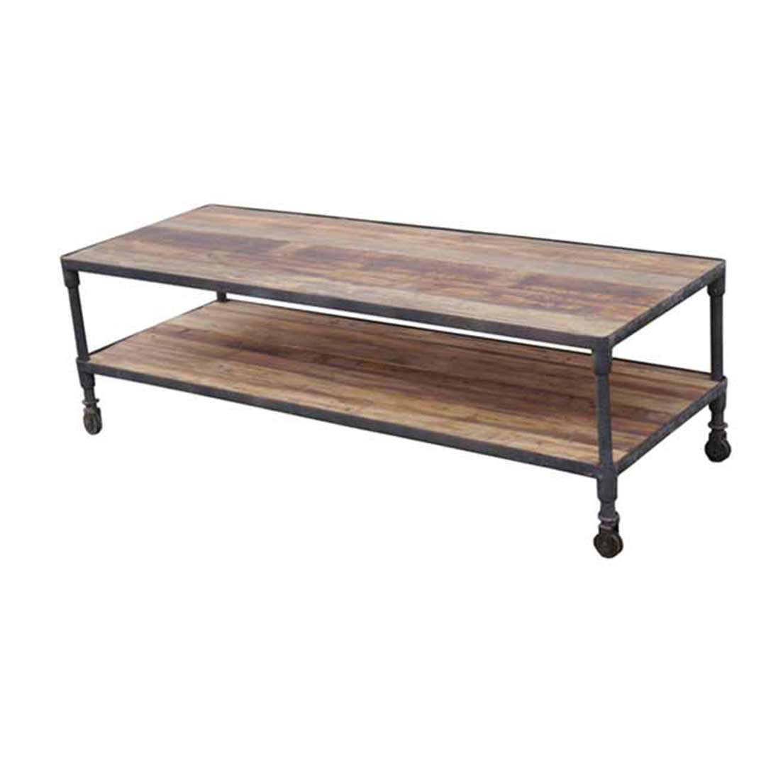 Swan Street Rustic Timber and Metal Industrial Coffee Table
