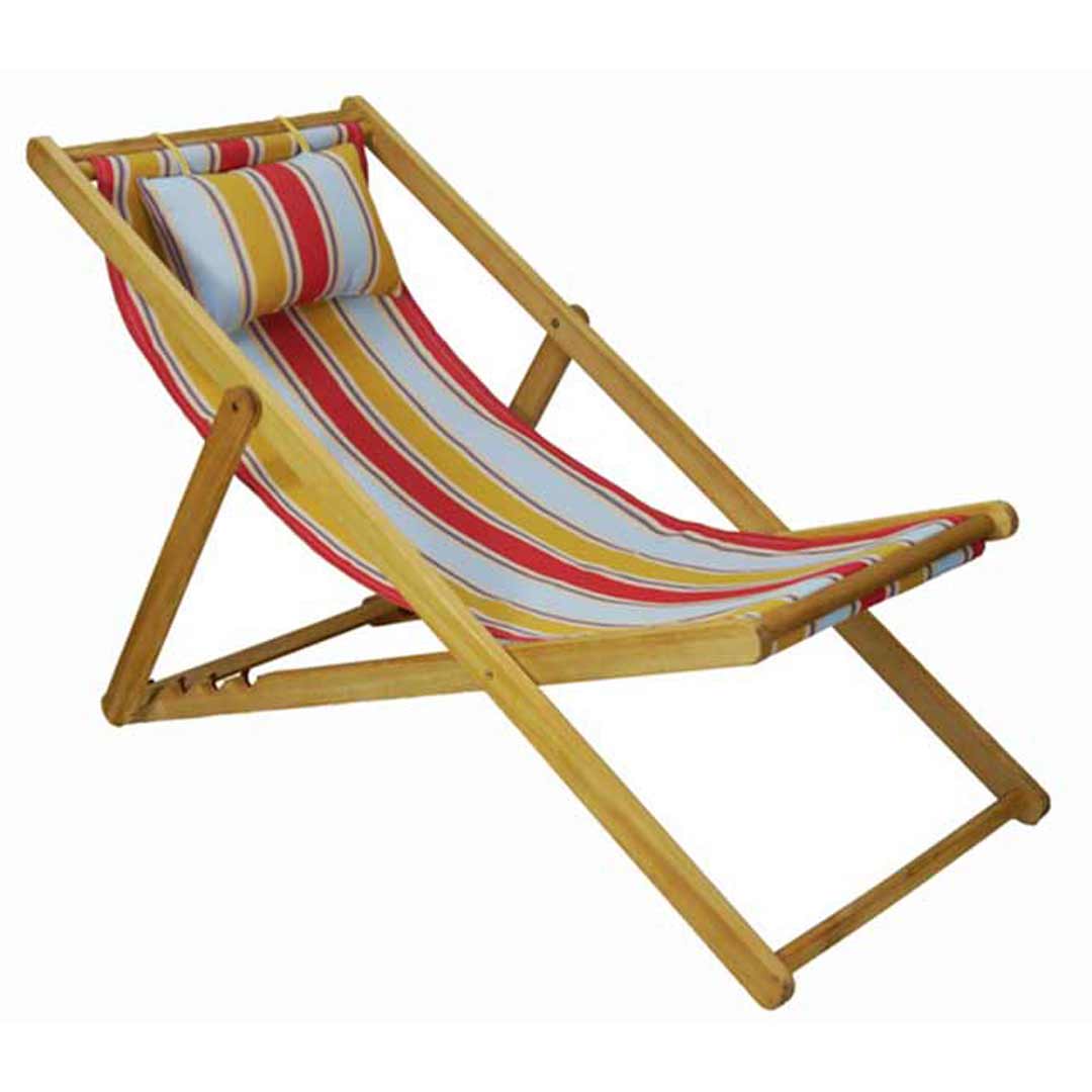 Deck Chair with Pillow Timber Folding Outdoor Structure Lime