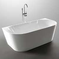 1300 Wide Slim Back to Wall Bath Tub Sanitary Grade Acrylic Bathtub Unique Alexia 6815B-1300