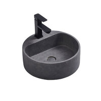 BNK Above Counter Basin Concrete Cement Round 400 x 400 x 140mm Light Charcoal Burano-D2