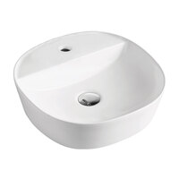 Fienza Chica 405 Ceramic Above Counter Basin Gloss White One Tap Hole 405mm x 405mm RB2201