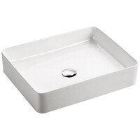 Fienza Luciana Ceramic Above Counter Basin Gloss White No Tap Hole 510mm x 405mm RB2178