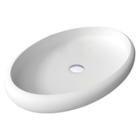 Fienza Antonia Cast Stone Solid Surface Above Counter Basin White No Tap Hole 600mm x 410mm CSB088