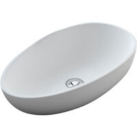 Fienza Bahama Mkii Cast Stone Solid Surface Above Counter Basin Matte White No Tap Hole 600mm x 357mm CSB61