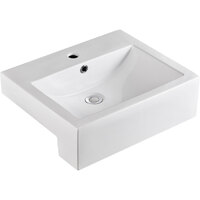 Fienza Belinda Semi Recessed Counter Basin Gloss White One Tap Hole 525mm x 425mm RB8050B