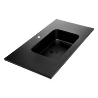 Fienza Montana 900 Solid Surface Basin Top Matte Black One Tap Hole 900mm x 460mm MON90