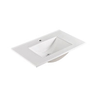 Fienza Vanessa 750 Poly Marble Basin Top Gloss White One Tap Hole 750mm x 460mm 75VAN