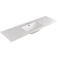 Fienza Dolce 1500 Single Bowl Ceramic Basin Top Gloss White One Tap Holes 1500mm x 460mm TCL150S