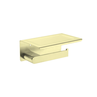 Nero Tapware Bianca Toilet Roll Holder and Shelf Brushed Gold NR9086aBG