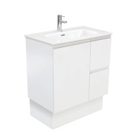 Fienza Joli Fingerpull Bathroom Vanity on Kickboard 750 Satin White JOL75ZKR