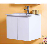 Best BM Bathroom Vanity Cabinet 600mm 2 Drawers Gloss White Wall Hung BVW-600