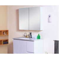 Best BM Bathroom Vanity Mirror Cabinet 900mm Medicine Cupboard Wall Hung Two Doors with Mirrors BMC-900