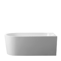 Zumi Bathtub Free Standing Corner Bath Tub Right Gloss White 1500mm BT6845-1500R