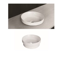 ECT Global Half Insert Basin Counter Ceramic Bathroom Vanity Gloss White Jess WB 3636