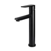 Meir Tall Vessel Basin Mixer Round Paddle Bathroom Tap Matte Black MB04PD-R2