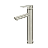 Meir Tall Vessel Basin Mixer Round Paddle Bathroom Tap PVD Brushed Nickel MB04PD-R2-PVDBN
