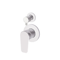 Meir Wall Mixer Diverter Round Paddle Handle Shower Bathroom Tap Polished Chrome MW07TSPD-C