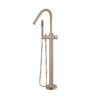 Meir Round Pinless Freestanding Bath Tub Filler Spout and Hand Shower Champagne MB09PN-CH