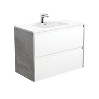 Fienza Dolce Amato 900 Wall Hung Vanity Industrial Grey Panels TCL90BWX