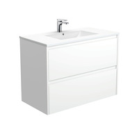 Fienza Dolce Amato 900 Wall Hung Vanity Satin White TCL90BW