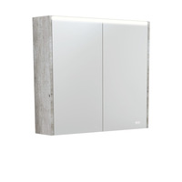 Fienza 750 LED Mirror Cabinet with Industrial Grey Side Panels PSC750X-LED