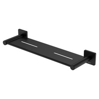 Fienza Metal Shower Shelf Square Plate Matte Black Sansa 83207MB