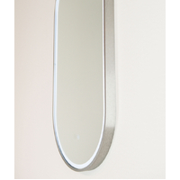 Remer LED Bathroom Mirror with Demister Gatsby D Brushed Nickel Frame 900mm x 4500mm G4590D-BN