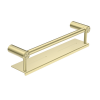 Nero Tapware Mecca Care Accessible Grab Rail with Shelf 450mm Special Need Safety Ambulant Bathroom Brushed Gold NRCR2518CBG