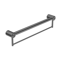 Nero Tapware Mecca Care Accessible Grab Rail with Towel Holder 300mm Special Need Safety Ambulant Bathroom Gun Metal NRCR3212BGM