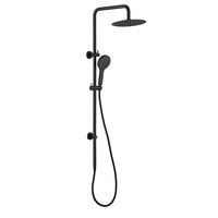Fienza Twin Shower Outlets Overhead & Handheld Matte Black 455109B