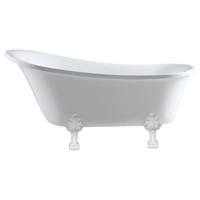 Fienza Clawfoot Feet 1500 Bath Tub Freestanding Acrylic Semi Bathtub Gloss White FR2550-1500W