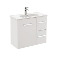 Fienza Delgado Slim 750 Bathroom Wall Hung Vanity Cabinet Right Drawers White 75DR