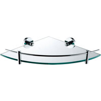 Fienza Michelle 200mm Glass Corner Shower Shelf Bathroom Soap Holder Chrome 82714200