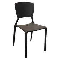 Outdoor Cafe Chair Restaurant Seating Stackable Plastic Dining Bistro Chairs Replica Dondoli and Pocci Viento Ebony