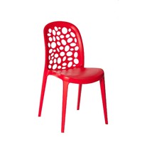 Cafe Chair Outdoor Plastic Stackable Restaurant Dining Chairs Grace Red