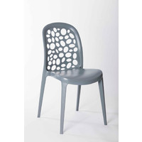 Cafe Chair Outdoor Plastic Stackable Pub Bar Restaurant Dining Chairs Grace Grey