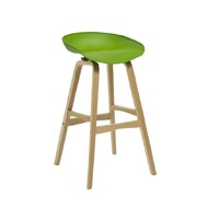 Virgo Kitchen Bar Stool Timber Frame Green Polypropylene Seat