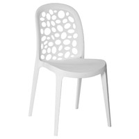 Cafe Chair Outdoor Plastic Stackable Pub Bar Restaurant Dining Chairs Grace White
