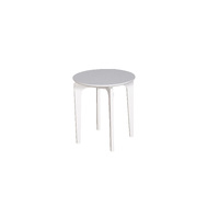 Nordic 500mm Round Lamp Table Retro MDF Top with Ash Veneer Rubberwood Timber Legs White