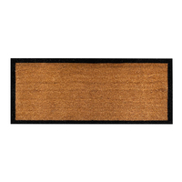 Plain Border Black Doormat 110cm x 45cm French Front Door Mat PVC back 23-8496W