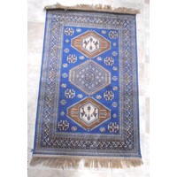 Chiraz Art Silk Floor Rug Mats 68cm x 105cm Blue 9379-9