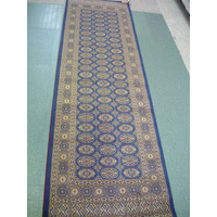 Chiraz Runner 68cm x 230cm Art Silk Hallway Hall Carpet Blue 8438-9