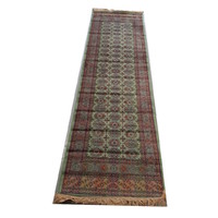 Chiraz Runner 68cm x 230cm Art Silk Hallway Hall Carpet Green 8438-16