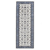 Sydney Traditional Floor Hall Runner Rugs 80cm x 300cm Blue Ivory