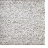 Colombo Light Grey Wool Blend Rug Handwoven Floor area Carpet 155cm x 225cm 