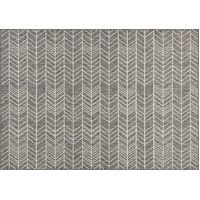 Seaspray Indoor Kitchen Mat Carpet Rug 57 x 90cm Herringbone 1833 GU6 Grey