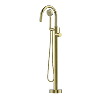 Greens Tapware Bath Tub Filler Mixer Floor Mounted Tap with Hand Shower Gisele Brushed Brass 1844860